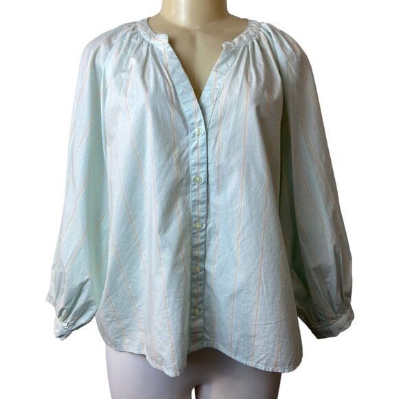 Levis Women's Light Blue Striped Blouse Sz XL - NWT - Picture 1 of 6